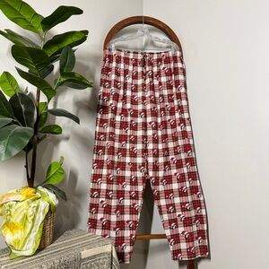 Buc-ees 2X White Red 100% Cotton Plaid Pajama Lounge Sleep Pants